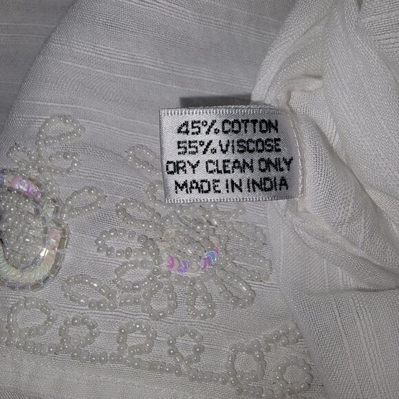 Daphne New York white beaded tunic top 1x - Picture 4 of 8